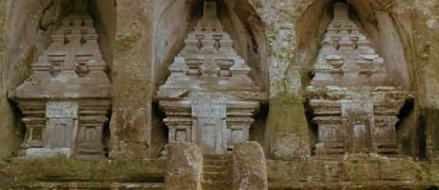 Gunung Kawi inside a temple at Tampaksiring, just south of Mt. Batur, Bali, Indonesia