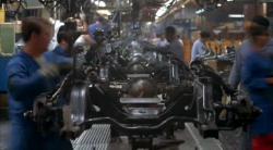 automobile assembly line, possibly detroit, mich.