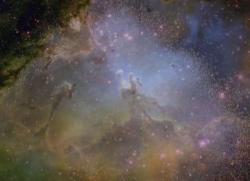 Eagle Nebula - Wide Field of "Pillars of Creation" made famous by HST.
