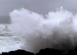 The Atlantic Ocean crashing against the Irish coast